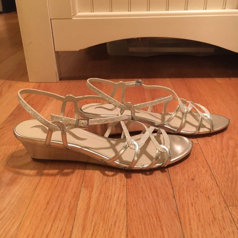 Silver Nina Wedge Sandal